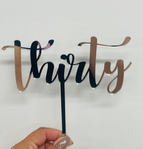Acrylic - Thirty Cake Topper