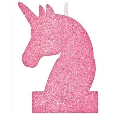 Unicorn Pink Glitter Candle