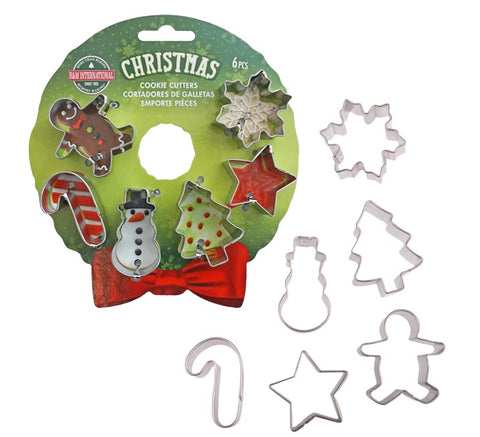 Xmas mini wreath cookie cutter set of 6