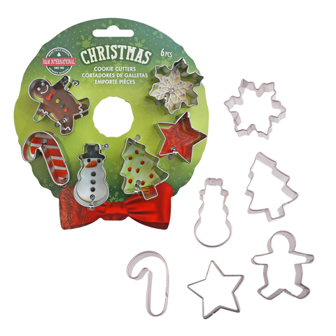R&M Xmas Mini Wreath Cookie Cutter Set 6