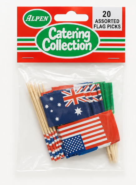 Alpen International Flag Picks - Assorted 20 Pack