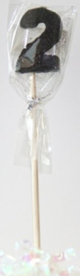 Glitter Black #0 - 9 on Spike Candle