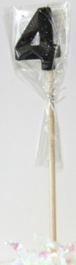 Glitter Black #0 - 9 on Spike Candle