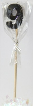 Glitter Black #0 - 9 on Spike Candle