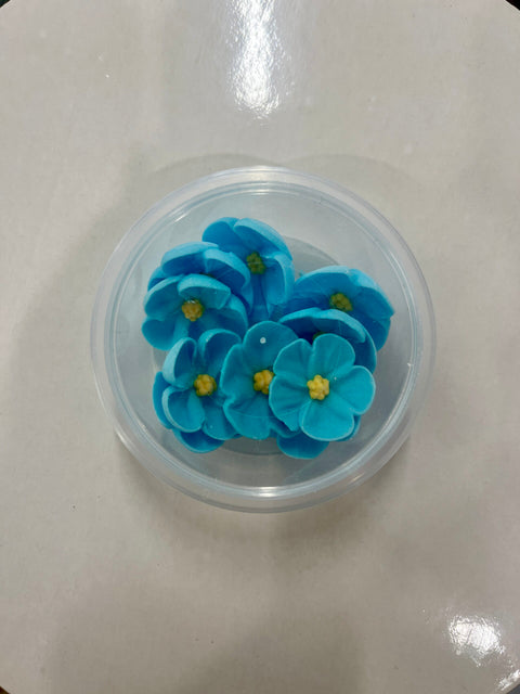 Sugar Topper - Blue Blossom Flower 10pk 25mm