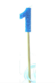Glitter Blue #0 - 9 on Spike Candle