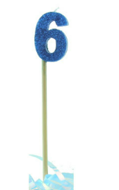 Glitter Blue #0 - 9 on Spike Candle