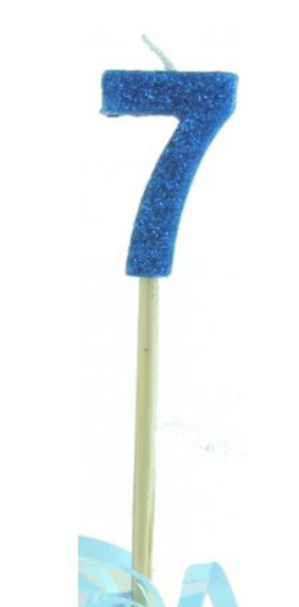 Glitter Blue #0 - 9 on Spike Candle