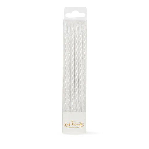 Cake & Candle: Spiral Candles Pearl White 12 Pack