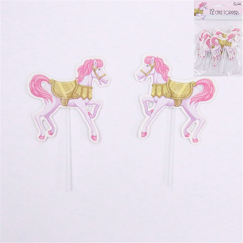 Shmick Carousel Horse Cupcake Toppers 12pk