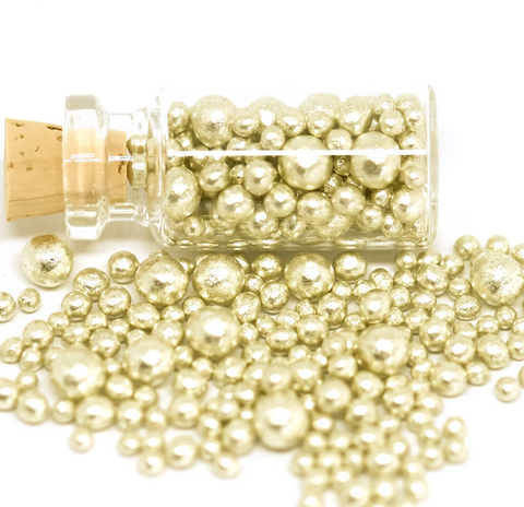 Original Artisan Gold - Champagne Gold Leaf Arazan Sugar Pearls - 2.5g