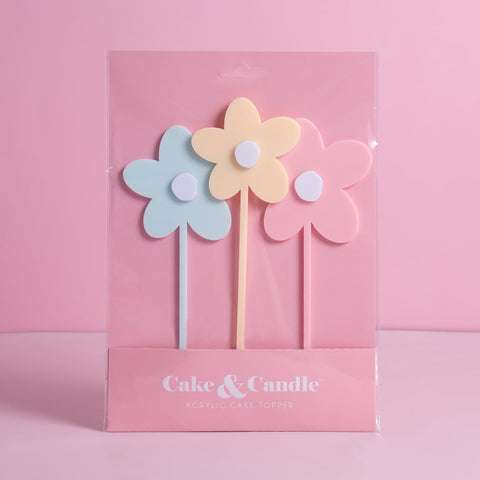 MILKSHAKE FLOWERS Cake Topper - MIXED (3 Flowers)