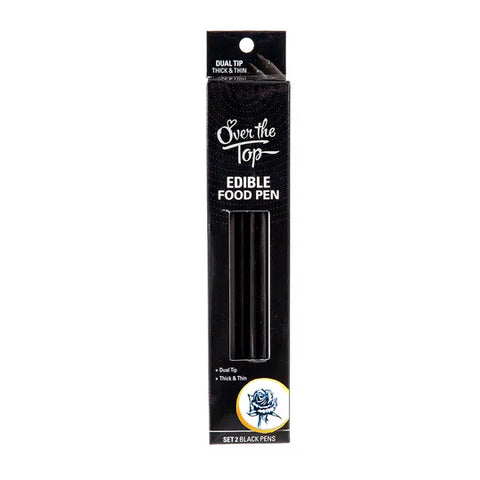 Over the Top Edible Food Pens Black 2pk