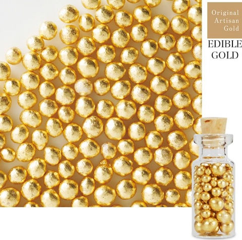 Original Artisan Gold - Gold Leaf Arazan Sugar Pearls - 2.5g