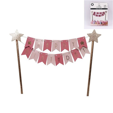 Bunting Happy Birthday Cake Topper