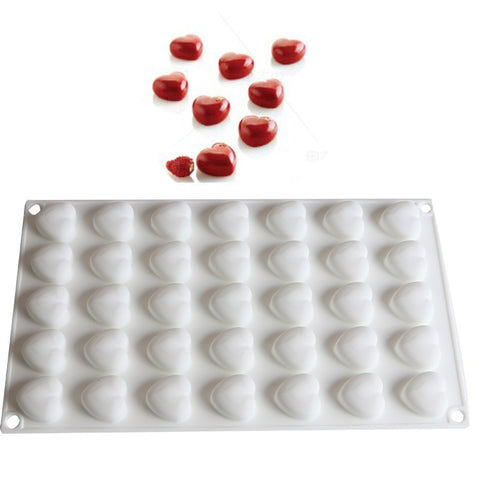 Mini Heart Silicone Mould 1" 35 Cavity
