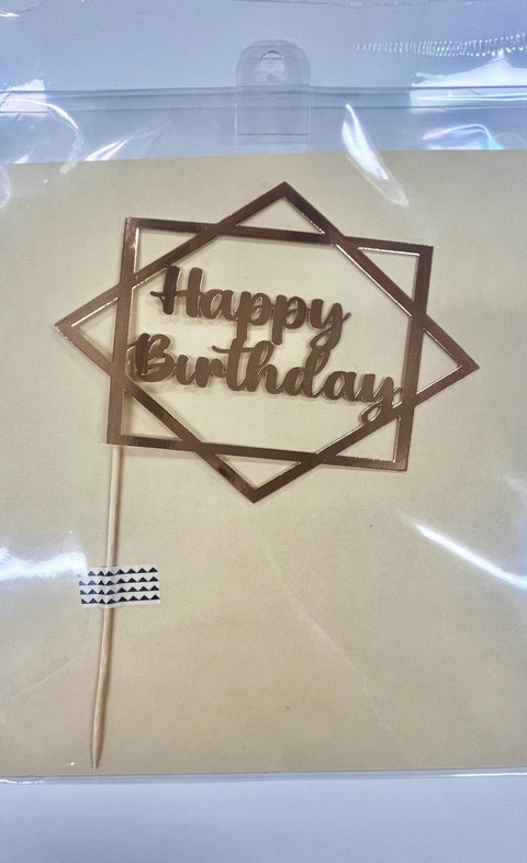 Paper Toppers - Happy Birthday Cake Topper