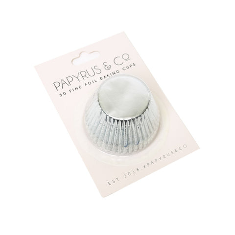 Papyrus & Co Fine Foil Baking Cups 50mm Standard 50 Pack Silver