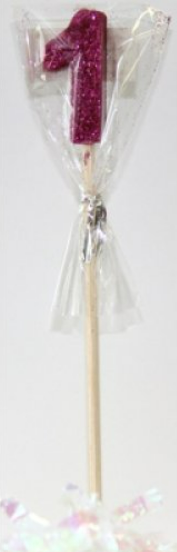 Glitter Pink #0 - 9 on Spike Candle