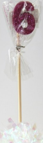 Glitter Pink #0 - 9 on Spike Candle