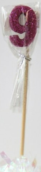 Glitter Pink #0 - 9 on Spike Candle