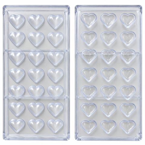 Polycarbonate Chocolate Mould - 21 Cavity Heart
