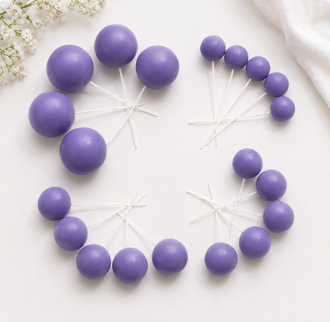Topper - Purple Matte Ball Toppers 20pcs