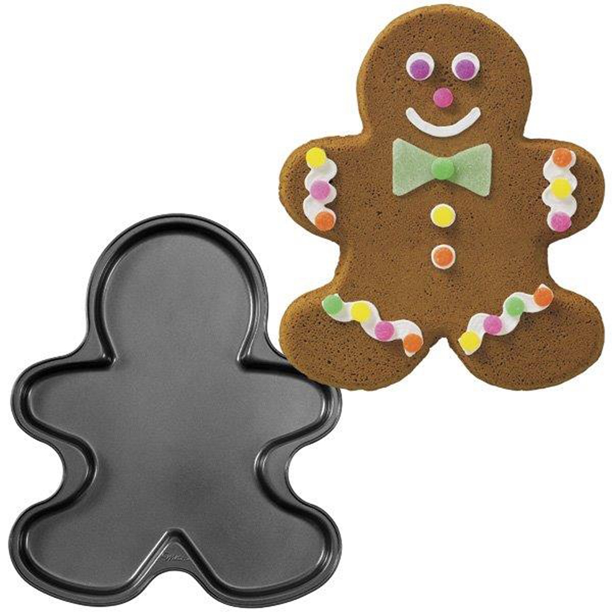 Wilton Christmas Giant Gingerbread Boy Cookie Pan Non Stick Holidays for  sale online