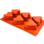 Heart Flat Silicone Mould 3x1.5 6 Cavity