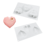 Geometric 3 Cavity Heart Silicone Mould