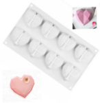 Geometric 8 Cavity Heart Silicone Mould