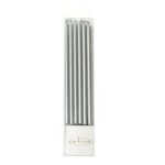 12cm Tall Cake Candles Silver 12PACK