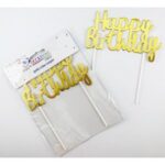 Happy Birthday Topper Gold Card