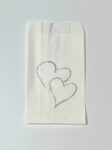 Greaseproof cake bags 50pk - 2 Silver Hearts