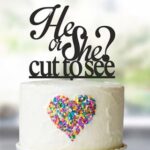 He or She & Cut to See Cake Topper