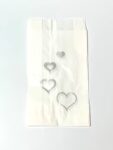 Greaseproof cake bags 50pk - Silver Hearts