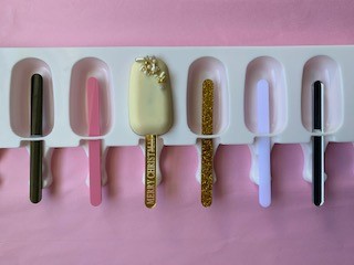 Gold Glitter Popsicle Sticks 10pk - Cake Deco Supplies
