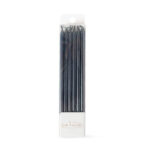 Cake & Candle: Tall Cake Candles Black 12 Pack
