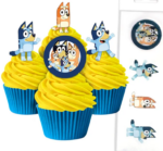 Wafer Paper Cupcake Toppers - Bluey