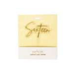 Cake & Candle Acry;ic Cake Topper - Sixteen Clear / Gold