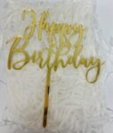 Acrylic - Happy Birthday Gold Cake Topper