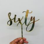Acrylic - Sixty Gold Cake Topper
