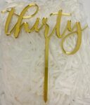 Acrylic - Thirty Gold Cake Topper
